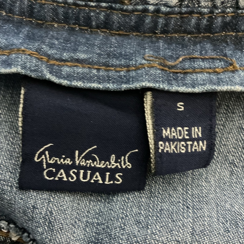 Gloria Vanderbilt Denim Jacket Small Ruffle Trim Button Front - Picture 5 of 5